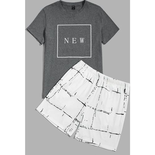 Lettre T-shirt & Short Ensemble détente - SHEIN - Modalova