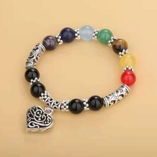 Bracelet à breloque cœur avec perles - SHEIN - Modalova