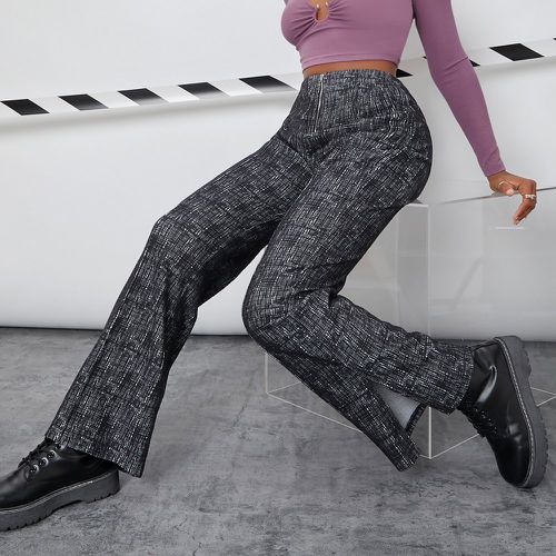 Pantalon chiné fendu avec zip - SHEIN - Modalova