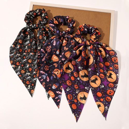 Pièces Élastique avec foulard pour cheveux à imprimé citrouille halloween - SHEIN - Modalova