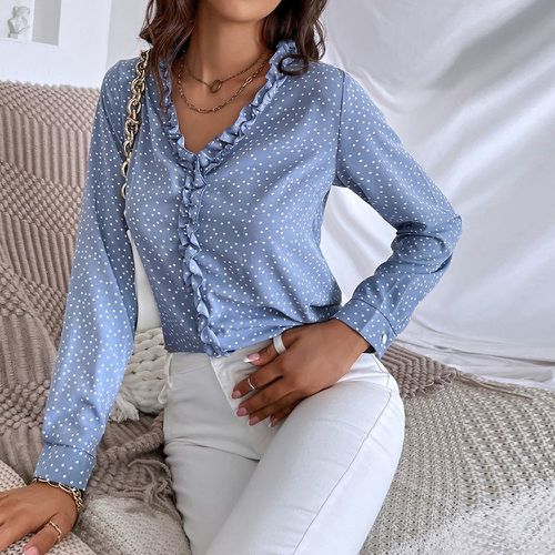 Blouse à pois à volants - SHEIN - Modalova