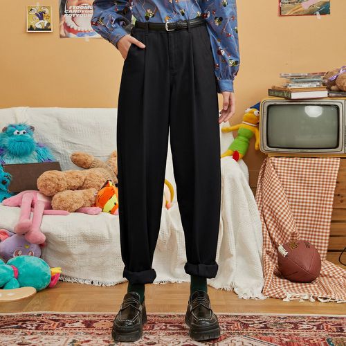Pantalon taille haute à applique poche (sans ceinture) - SHEIN - Modalova