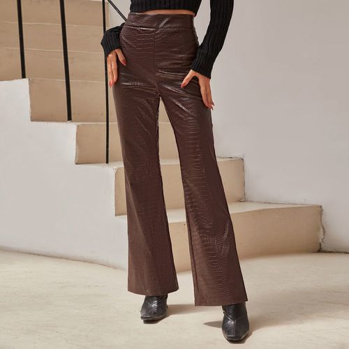 Pantalon unicolore taille haute en cuir PU - SHEIN - Modalova