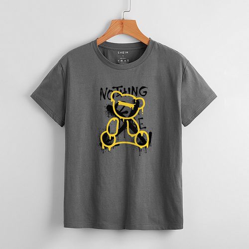 T-shirt lettre & ours dessin animé - SHEIN - Modalova