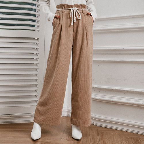 Pantalon ample à taille froncée ceinturé - SHEIN - Modalova