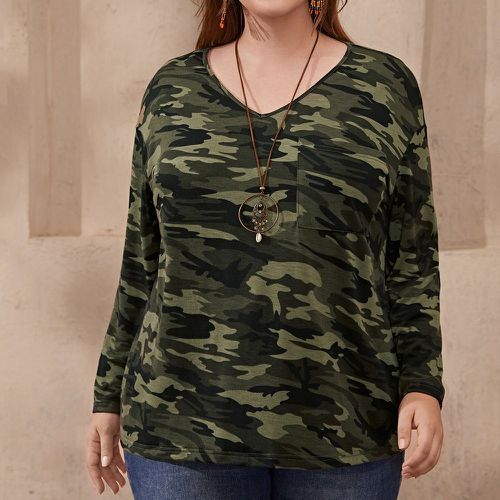 T-shirt à imprimé camouflage - SHEIN - Modalova