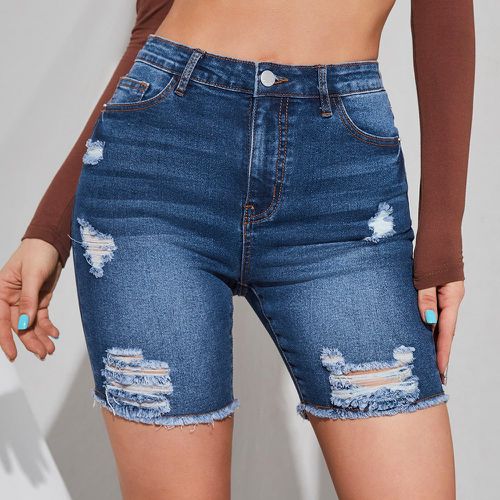 Short en jean taille haute déchiré - SHEIN - Modalova