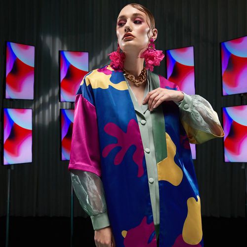 Kimono à blocs de couleurs (sans blouse) - SHEIN - Modalova