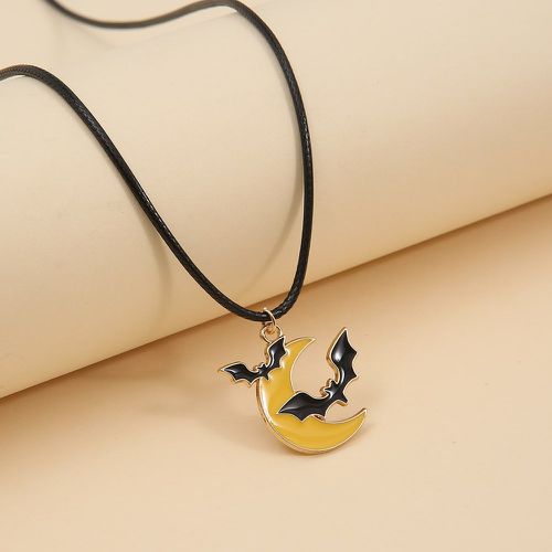 Collier à pendentif avec lune et chauve souris halloween - SHEIN - Modalova