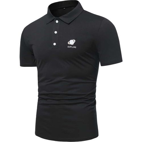 Homme Polo planète à broderie - SHEIN - Modalova