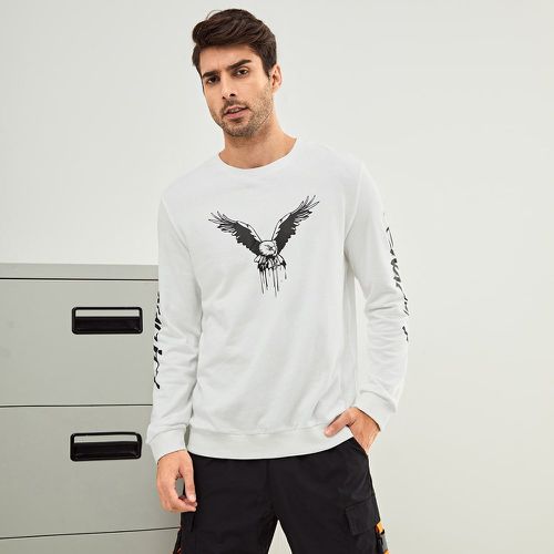 Sweat-shirt à motif aigle et lettre - SHEIN - Modalova