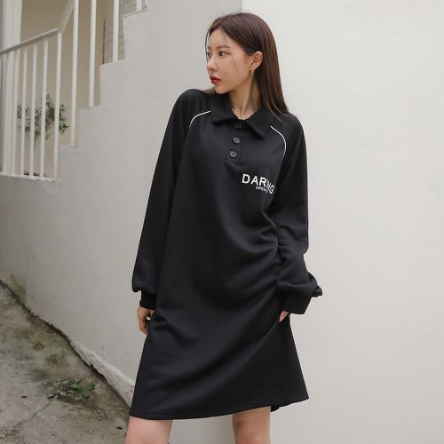 Robe sweat-shirt oversize avec motif lettre - SHEIN - Modalova