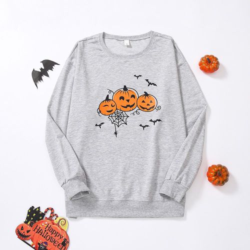 Sweat-shirt à imprimé halloween citrouille et chauve-souris - SHEIN - Modalova