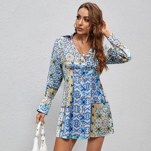 Robe chemise à imprimé floral - SHEIN - Modalova
