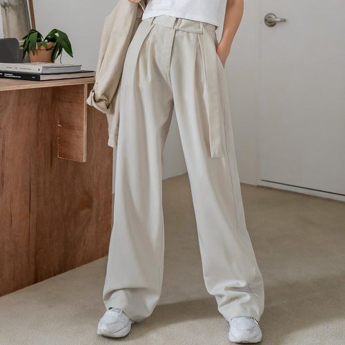 Pantalon taille haute à plis ceinturé - SHEIN - Modalova