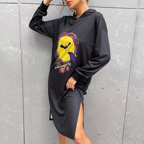 Robe sweat-shirt à capuche à imprimé halloween - SHEIN - Modalova