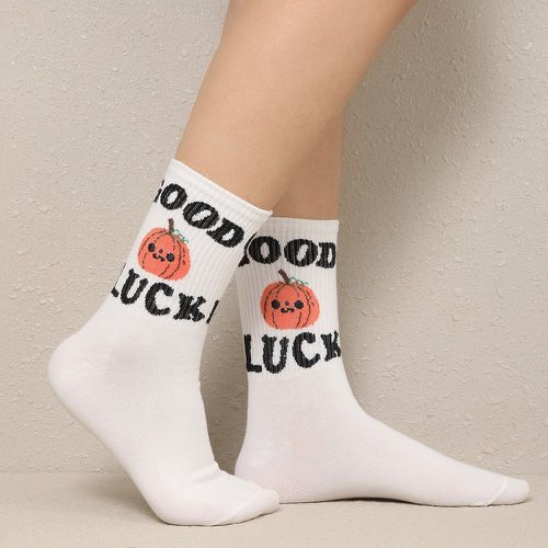 Chaussettes à motif halloween lettre & citrouille - SHEIN - Modalova