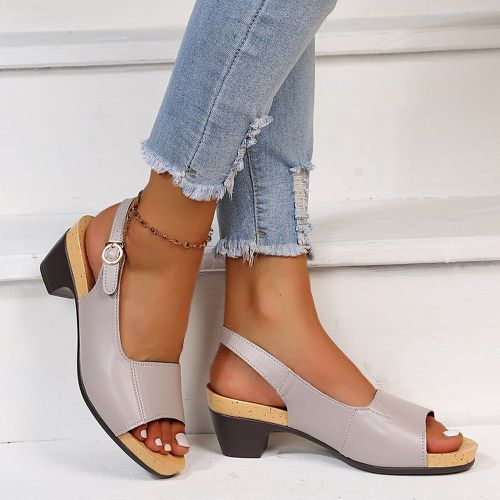 Sandales à talons épais minimaliste à bride arrière - SHEIN - Modalova