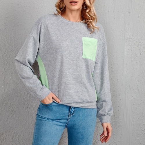 Sweat-shirt patch à poche - SHEIN - Modalova