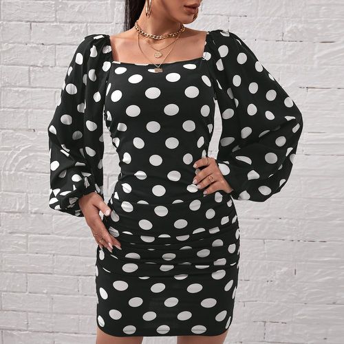 Robe à pois manches bouffantes - SHEIN - Modalova