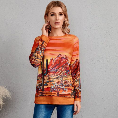 T-shirt à imprimé cactus manches raglan - SHEIN - Modalova