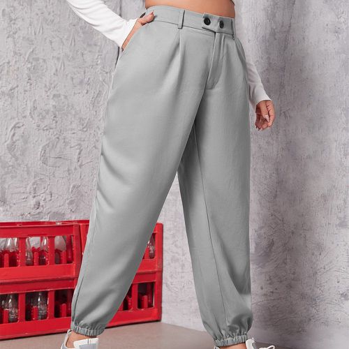 Pantalon taille haute poche à bouton - SHEIN - Modalova