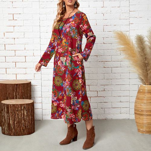 Robe tunique à imprimé floral avec poche cachée - SHEIN - Modalova