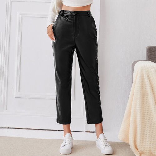 Pantalon taille haute en cuir PU - SHEIN - Modalova