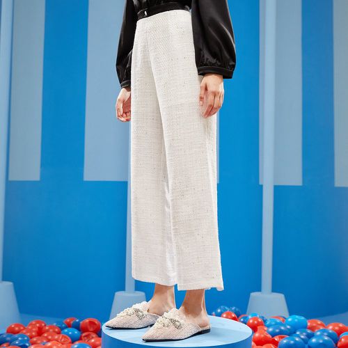 Pantalon taille haute fendu en tweed - SHEIN - Modalova