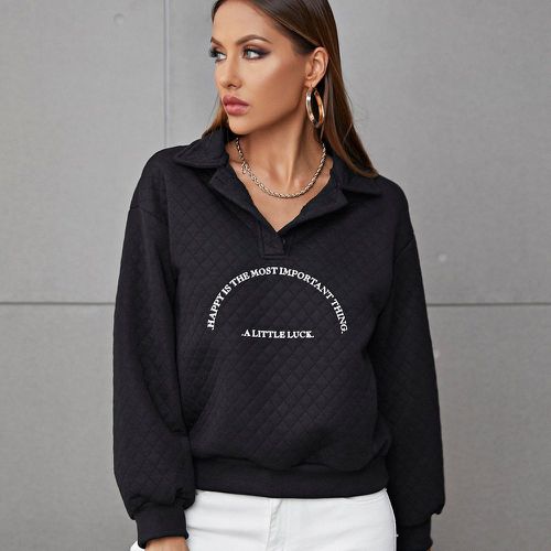 Sweat-shirt slogan losange texturé - SHEIN - Modalova