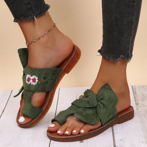 Sandales avec entre-doigt brodé fleur design torsadé - SHEIN - Modalova