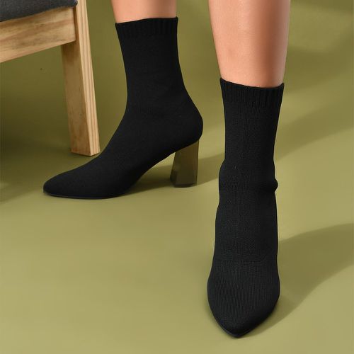 Bottes chaussettes minimaliste en tricot à talons épais - SHEIN - Modalova