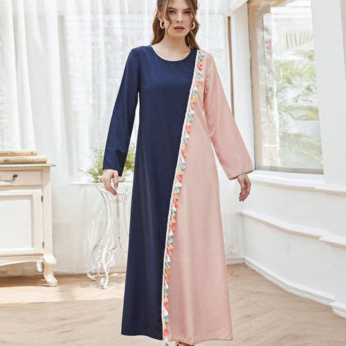 Robe tunique à blocs de couleurs à franges - SHEIN - Modalova