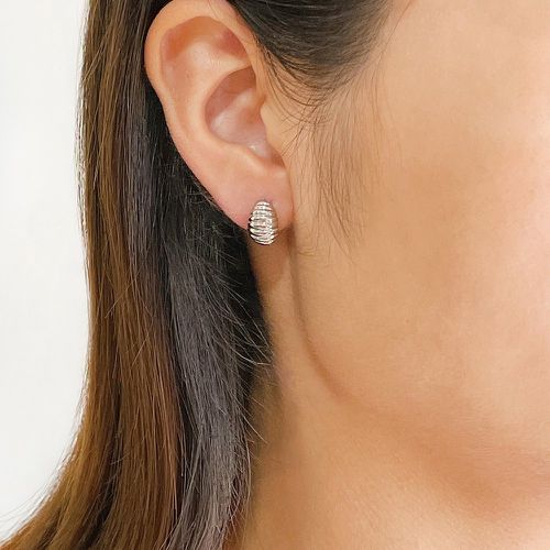 Boucles d'oreilles métal texturées - SHEIN - Modalova