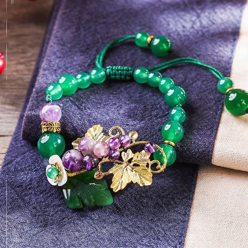 Bracelet à perle à pierre à fleur - SHEIN - Modalova