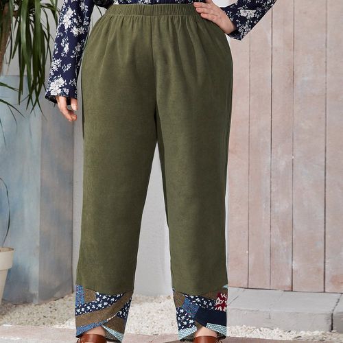 Pantalon patchwork avec poche cachée - SHEIN - Modalova