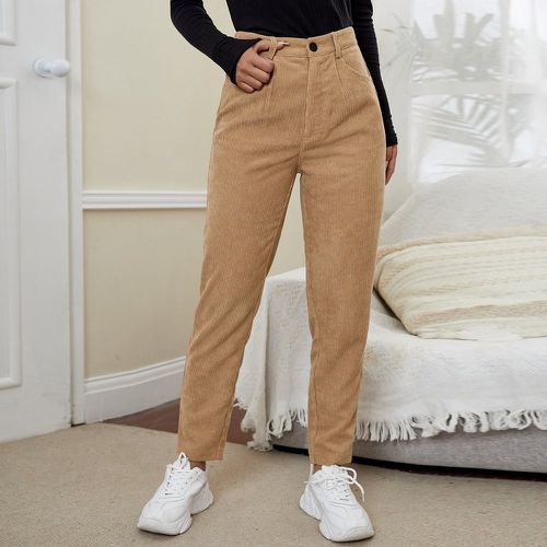 Pantalon à poche en velours côtelé - SHEIN - Modalova