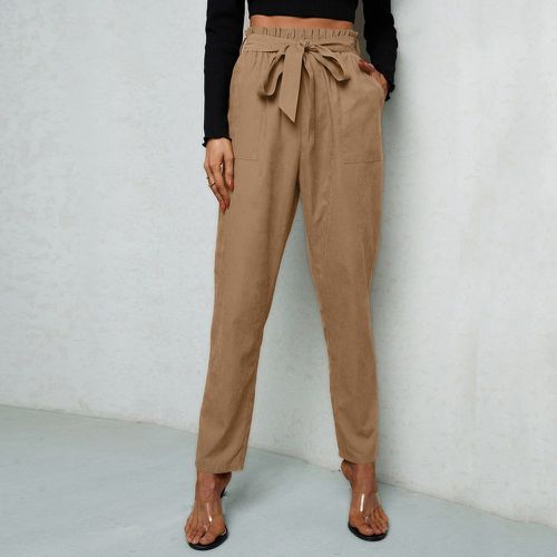 Pantalon taille haute poche ceinturé - SHEIN - Modalova