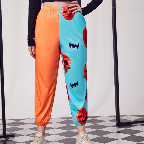 Pantalon de survêtement halloween à imprimé citrouille - SHEIN - Modalova