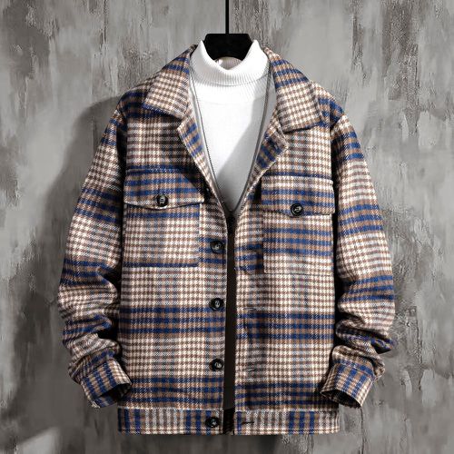 Manteau à carreaux avec poches (sans pull) - SHEIN - Modalova