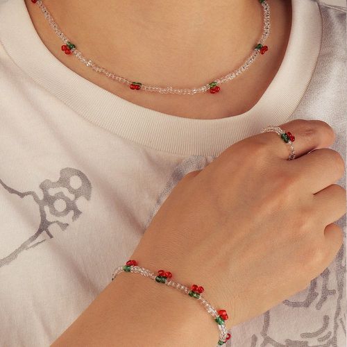 Collier perlé à blocs de couleurs & Bracelet & Anneau - SHEIN - Modalova