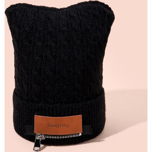 Bonnet zippé en tricot - SHEIN - Modalova