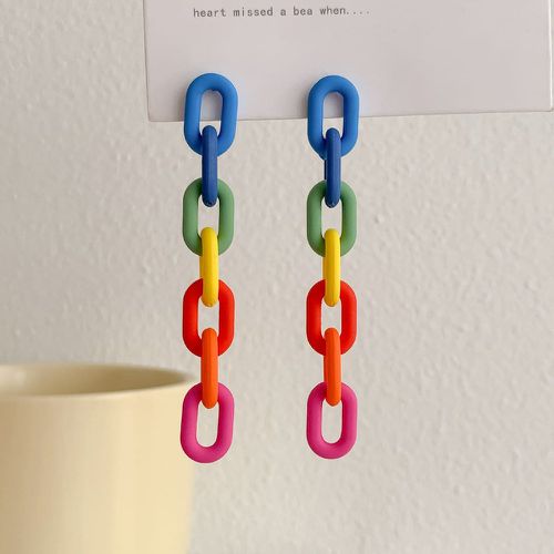 Boucles d'oreilles à blocs de couleurs chaîne - SHEIN - Modalova