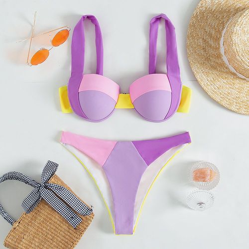 Bikini à armatures à blocs de couleurs - SHEIN - Modalova