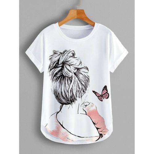 T-shirt papillon & figure - SHEIN - Modalova