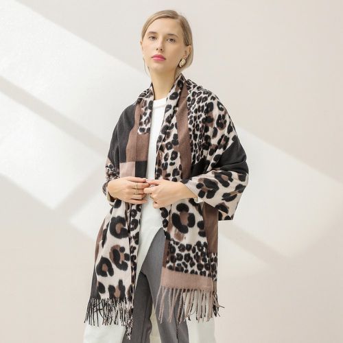 Écharpe à franges à motif léopard - SHEIN - Modalova