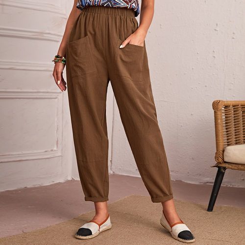 Pantalon taille élastique à poche - SHEIN - Modalova