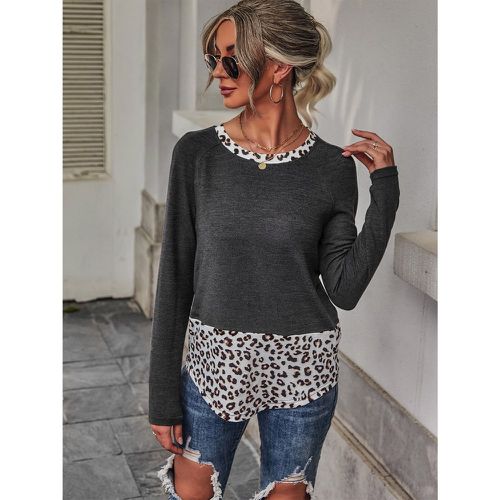 T-shirt avec motif léopard à manches raglan - SHEIN - Modalova