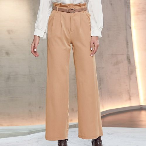 Pantalon ample à taille froncée ceinturé - SHEIN - Modalova