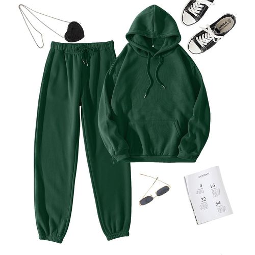 Sweat-shirt à capuche à cordon à doublure thermique & Pantalon de survêtement - SHEIN - Modalova